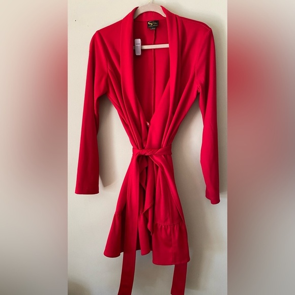 Serena Williams Red Jacket with Shawl Collar M - Picture 8 of 8